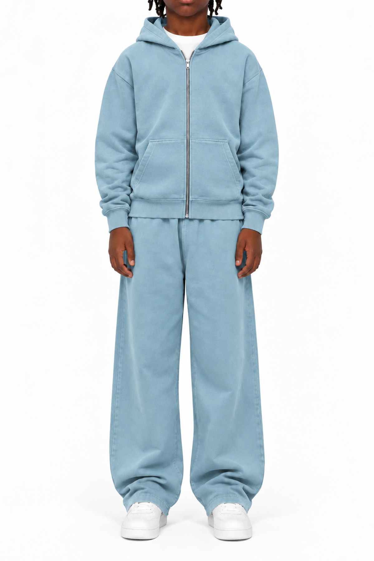 ZIPPER HOODIE - SKY