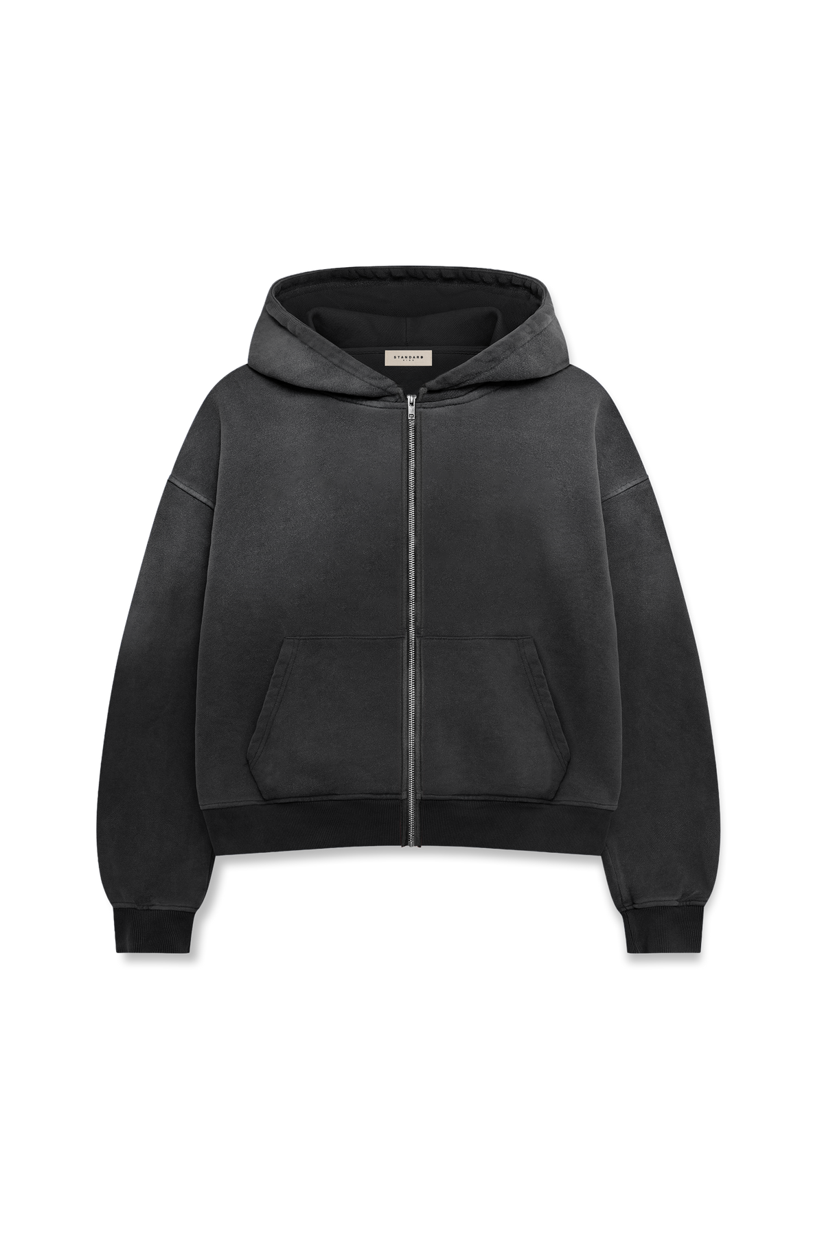 ZIPPER HOODIE - SUNFADE BLACK